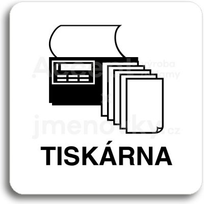 ACCEPT Piktogram tiskárna - bílá tabulka - černý tisk bez rámečku – Zboží Mobilmania