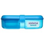 Sistema Lunch Tříkomorová krabička na oběd s nádobou na jogurt 1,1 l modrá – Zboží Dáma