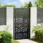 vidaXL Zahradní branka černá 105x180 cm ocel design listů – Sleviste.cz