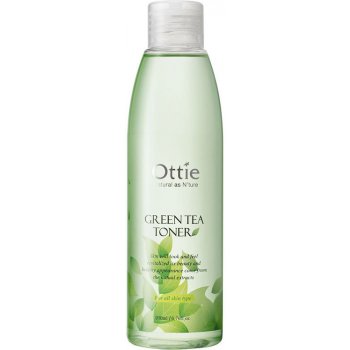 Ottie Green Tea zjemňující a vyhlazující pleťová tonizační voda ze zeleného čaje 200 ml