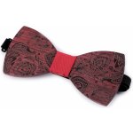 Stoklasa dřevěný 770144/13 přírodní vzorovaný hnědý / červená – Zboží Dáma