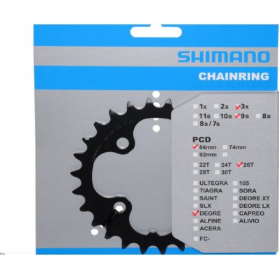 Shimano - Převodník Shimano Deore FC-M590 26 zubů 9kolo 4packa – Zbozi.Blesk.cz