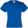 Dětské tričko Fruit of the Loom dívčí základní bavlněné tričko Valueweight Barva: modrá královská