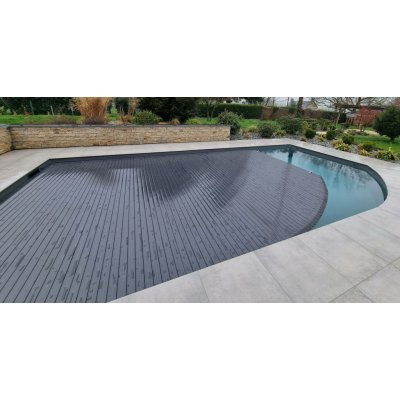 CF Lamelový kryt bazénu Contura obdélník 800 x 400 cm - křišťálově černý - solární lamely – HobbyKompas.cz