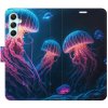Pouzdro a kryt na mobilní telefon Pouzdro iSaprio Flip s kapsičkami na karty - Jellyfish Samsung Galaxy A34 5G