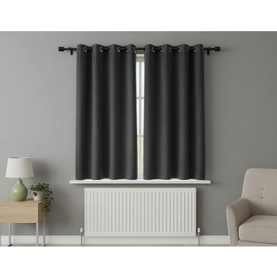 Zatemňovací krátký závěs s kroužky "BLACKOUT" NEW VITORIA 135x160 cm grafitová (cena za 1 kus) Mybesthome – Hledejceny.cz