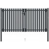 Branka vidaXL Dvoukřídlá plotová brána ocelová 306x200 cm antracitová
