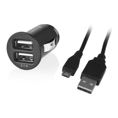 Adaptér do auta GoGEN CH 22 C, 2x USB + microUSB kabel 1,2m - černá – Hledejceny.cz