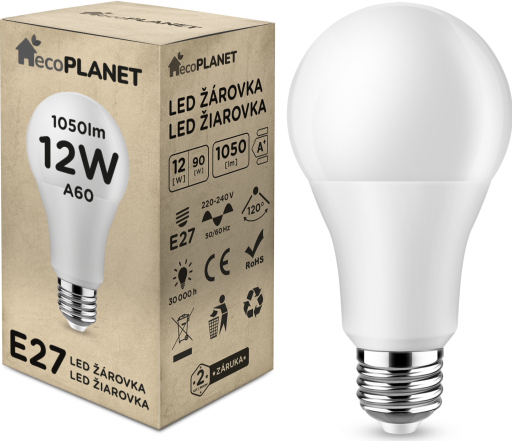 Berge LED žárovka EcoPlanet E27 A60 15W 1500Lm studená bílá