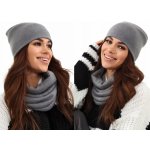 Fashionweek dámská čepice a šála cashmere touch Z-K6 šedý – Hledejceny.cz