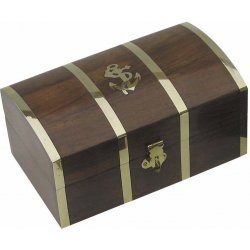 SEA CLUB Dřevěný box truhla s kotvou 10 cm