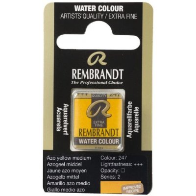 Rembrandt mistrovská akvarelová barva půlpánvička 247 Azo YLW Med C.F. – Hledejceny.cz