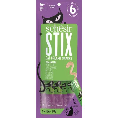 Schesir Cat Stix Liquid Snack kachna 6 x 15 g – Zboží Mobilmania