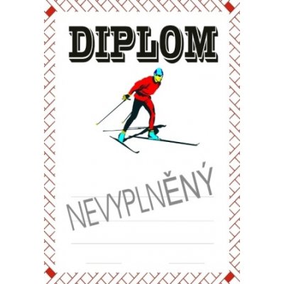 VIZINGR Lyžování diplom A4 č.23 Lyže č.23 BEZ TEXTU – Hledejceny.cz