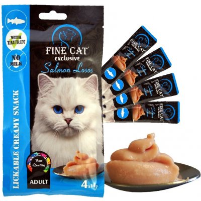 Fine Cat Exclusive Krémová svačinka pro kočky LOSOS 4 x 15 g