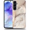 Pouzdro a kryt na mobilní telefon Samsung Picasee silikonové Samsung Galaxy A55 5G Cream marble čiré