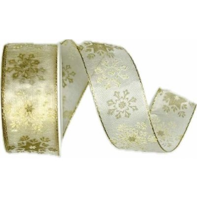 Stuha vánoční organzová Golden Crystal Snow zlatá 25mm x 2m (13,-Kč/m) – Hledejceny.cz