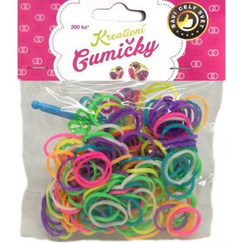 Loom Bands Pletací gumičky vícebarevné 200ks + háček