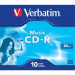 Verbatim CD-R 700MB 16x, AZO, Audio, jewel, 10ks (43365) – Zboží Živě