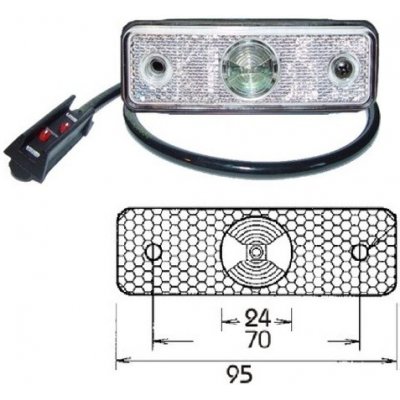Svítilna poziční boční flatpoint 24v/1,3w 95x31x74,3 led bílá s kabelem 1,5m 31660409_A, , , – Hledejceny.cz