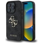 Guess PU 4G Metal Logo Zadní pro iPhone 16 Pro Max Grey – Zboží Mobilmania