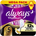 Always Hygienické vložky s křidélky Platinum Secure Night Extra vel. 5 16 ks – Hledejceny.cz