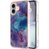 Pouzdro a kryt na mobilní telefon Apple PROTEMIO 86965 IMD MARBLE Ochranný kryt pro Apple iPhone 16 PURPLE