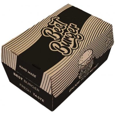 box na hamburger kraft s potiskem 200x130x110mm – Hledejceny.cz