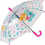 Eplusm Tlapková Patrola deštník dětský automatický transparentní růžový – Zboží Dáma