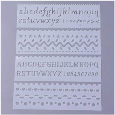 MyCreativ Plastová šablona 18,6x5,6 cm PÍSMENA 2 4ks/bal. – Sleviste.cz