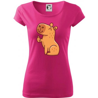 Kapybara s palcem nahoru Dámské triko Pure Purpurová – Sleviste.cz