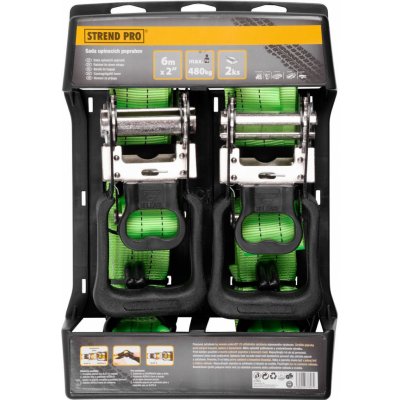 Popruh upínací Strend Pro, pás s račňou, 50 mm, L-6 m, max. 960 kg, bal. 2ks – Zboží Dáma
