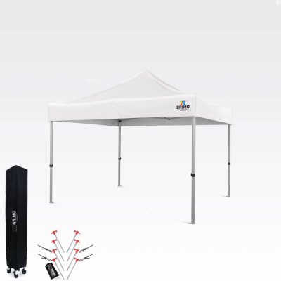 BRIMO Zahradní Altán Skládací 3x3m Prémiová UV/PVC Ochrana bez stěn Bílá S. Alu – Zboží Dáma