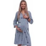 Župan nebo košilka těhotenská i kojící na zip se srdíčky 1G0681 šedá – Hledejceny.cz