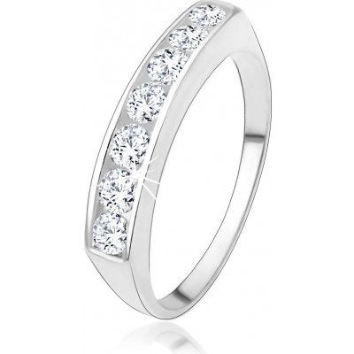 Šperky eshop zásnubní prsten ze stříbra 925 se vsazenou linií čirých zirkonů HH18.13