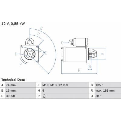 Startér BOSCH 0 986 014 991 (0986014991)