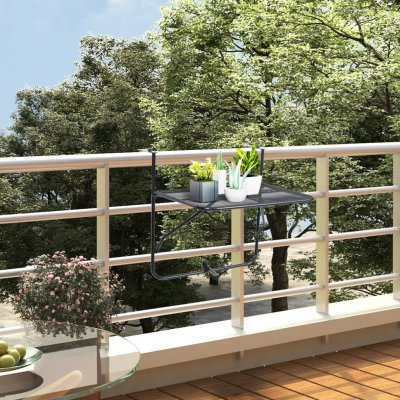 OMAXI 204436 Balkónový stůl černý 60 x 40 cm ocel – Hledejceny.cz
