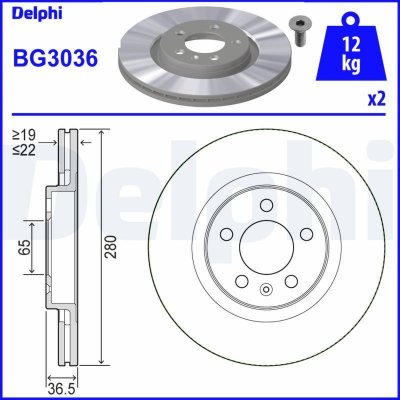 Brzdový kotouč DELPHI BG3036