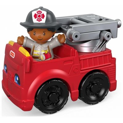 Mattel Fisher Price Little People Červený hasičský vůz s otočným žebříkem GGT34 – Zboží Mobilmania