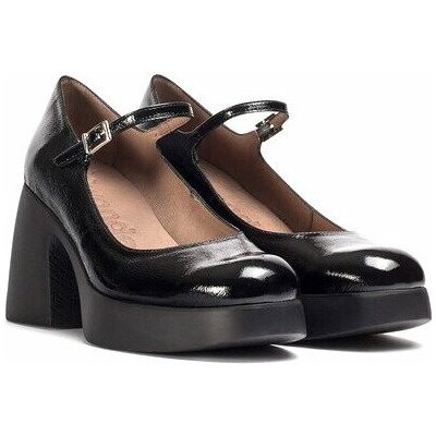 Wonders lakované lodičky s nártovým páskem negro H-4940 – Zboží Mobilmania