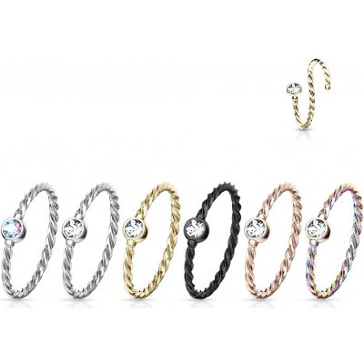 Šperky4U piercing do nosu kruh se zirkonem N0130-C – Sleviste.cz