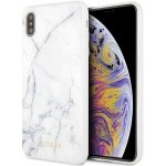 GUESS 14065 GUESS MARBLE (GUHCI65HYMABK) kryt Apple iPhone XS Max bílý – Zboží Mobilmania