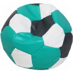 Fitmania Fotbalový míč XXL + podnožník vzor 35 ČERNO TYRKYSOVO BÍLÁ – Zboží Dáma