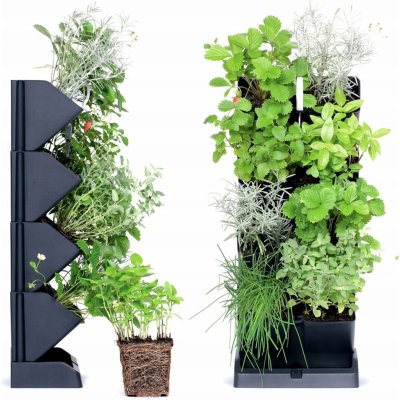 Prosperplast MINI CASCADE IO1W200S433 Vertikální květináče s nůžkami na bylinky antracit – Zboží Mobilmania