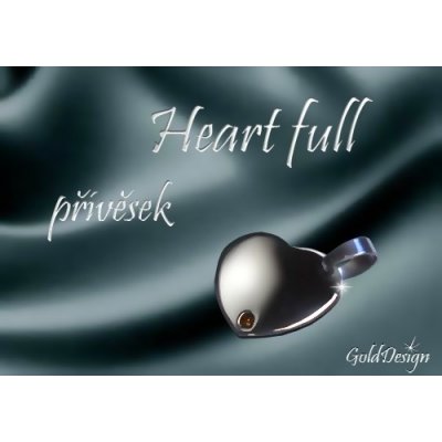 Gold Design Heart full přívěsek s kamínkem barvy jantaru GD601 – Hledejceny.cz