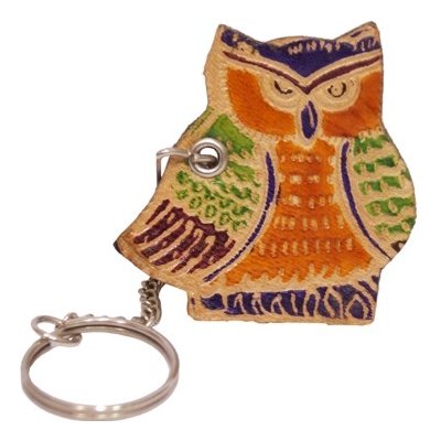 Přívěsek na klíče Indie sova s řetízkem oranžová – Zboží Mobilmania