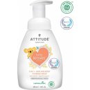 Dětské šampony Attitude dětské tělové mýdlo šampon a kondicionér 3v1 s vůni hruškové šťávy s pumpičkou 300 ml