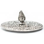 Ancient Wisdom Stojánek na vonné tyčinky a františky Buddhova hlava stříbrná barva – Hledejceny.cz
