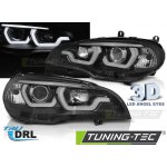 PŘEDNÍ SVĚTLA BMW X5, E70, 2007-2013, DRL, LED ANGEL EYES, ČERNÉ | Zboží Auto