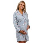 Srdíčková extra teplá košilka pro těhotné i kojící zamilovaný ježek 1Z1449 šedá – Zboží Dáma